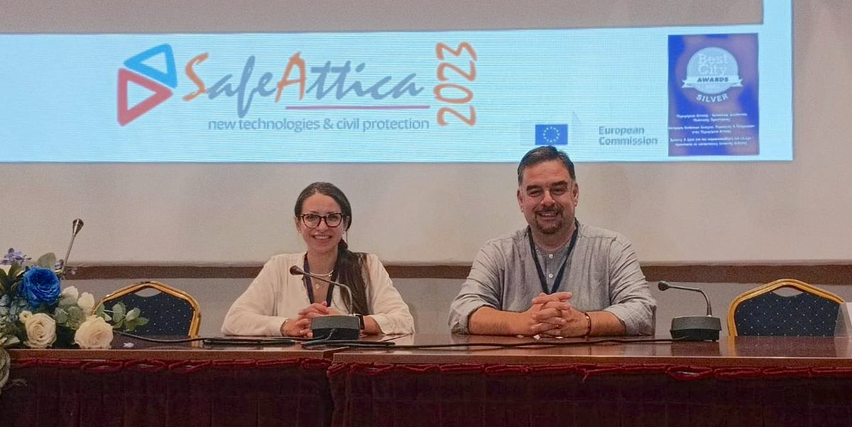 CoE_CERIDES's tweet photo. SafeAttica2023 #conference 
#HappeningNow at @AthensWarMuseum  #athens 🇬🇷
@CoE_CERIDES  @EuropeanUniCy represented by Mr Evangelos Katsaros and Dr. Georgia Solomonidou @GeorgiaSolomo16 https://t.co/YZCEC9mUcl