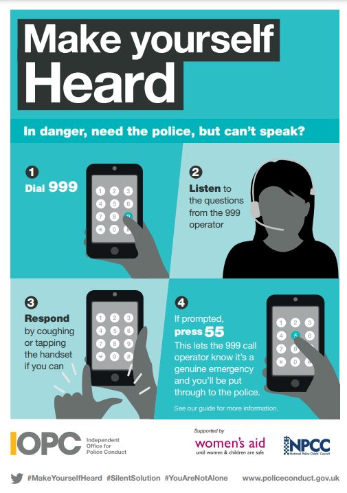 ArmyHIVEinfo's tweet photo. If you’re in an emergency situation and need police help, but can’t speak, Make Yourself Heard and let the 999 operator know your call is genuine.
#makeyourselfheard #SilentSolution #youarenotalone #armyhiveinfo https://t.co/UYVLDE3wVh