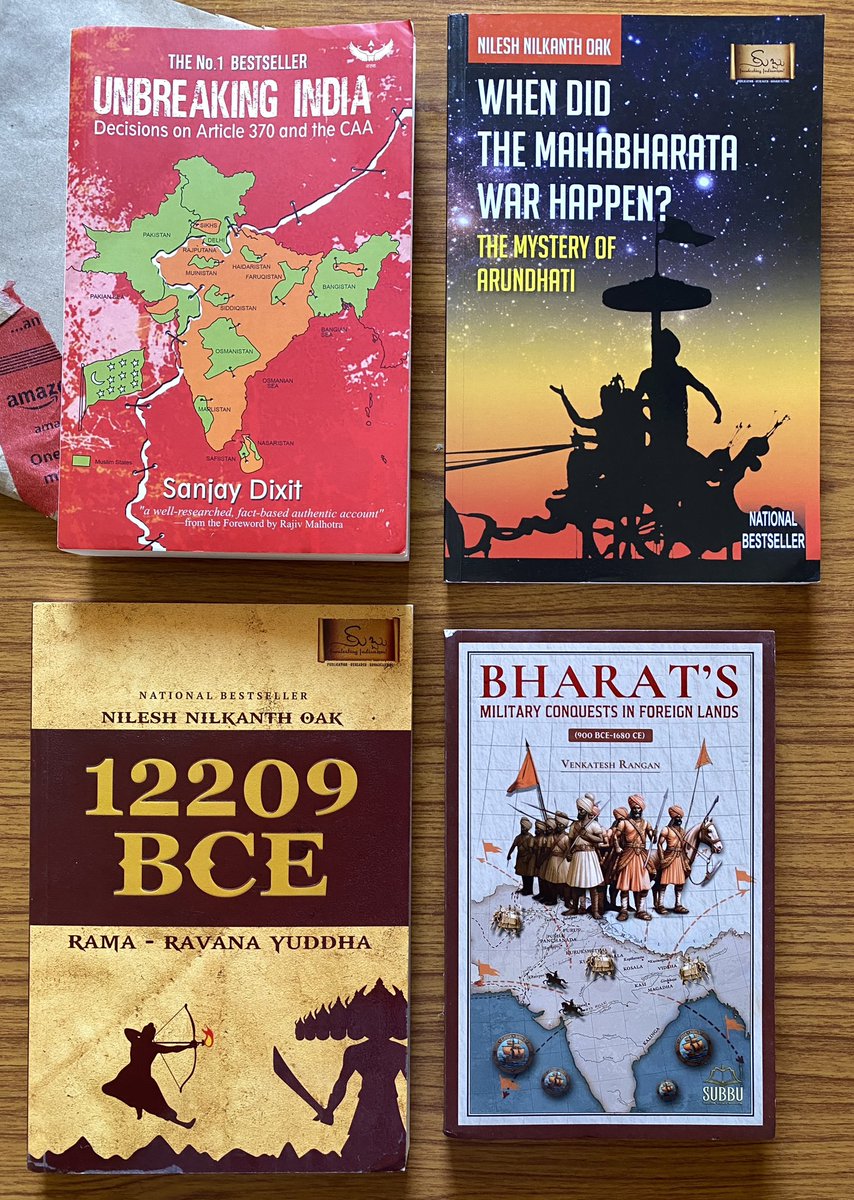 #ReadingRecommendation for all Sanatani friends:
👉 “Unbreaking India: Decision on Article 370 and the CAA” by <a href="/Sanjay_Dixit/">Sanjay Dixit ಸಂಜಯ್ ದೀಕ್ಷಿತ್ संजय दीक्षित</a>
👉 “When Did The Mahabharata War Happen” &amp; “12209 BCE Rama Ravana Yuddha” by <a href="/NileshOak/">Nilesh Nilkanth Oak निलेश ओक</a>
👉 “Bharat's Military Conquests In Foreign Lands” by @Venkat_author