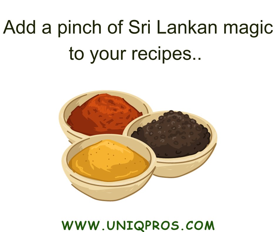 Add a pinch of Sri Lankan magic to your recipes. 📷📷 Explore our aromatic spice blends and embark on a culinary journey. #SriLankanSpices #CulinaryJourney #Uniqpros