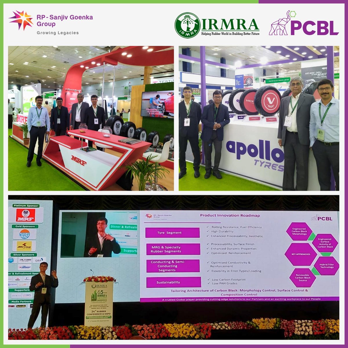 PCBLChemical's tweet photo. We are delighted to share that our team recently attended the prestigious IRMRA - 24th Rubber Conference and Expo in Chennai. #PCBL #RubberBlack #CarbonBlack #RubberIndustry #RubberConference #Sustainability #Innovation #CircularEconomy #Partnerships #TouchingLives #RPSG https://t.co/4snHsjiOBo