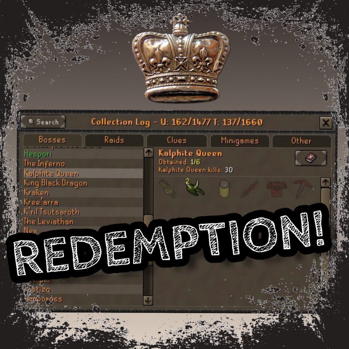 JustQueenie_ttv's tweet photo. โผ๏ธโผ๏ธREDEMPTIONโผ๏ธโผ๏ธ
After getting the Kaphite Queen Head at 1KC, dying, then losing it, I thought Iโd pop back last night & get another one ๐
30KC 2 heads baby! ๐ฅ
#OSRS #osrunescape #RuneScape #jagex #twitch #twitchtv #TwitchAffliate #TwitchStreamer https://t.co/bDGNPYIn0R