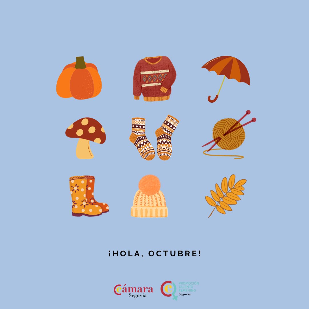 🍁 ¡Hola, octubre! 🎃

☕Día Internacional del Café.
🍻Fiestas de Oktoberfest.
📚El mes de los Libros.
🎬Nacimiento de Películas Clásicas. 
😄Día Mundial de la Sonrisa.

Ya te veníamos diciendo que octubre es un mes especial.😉

#BienvenidoOctubre
#TalentoFemenino
#CamaraSegovia