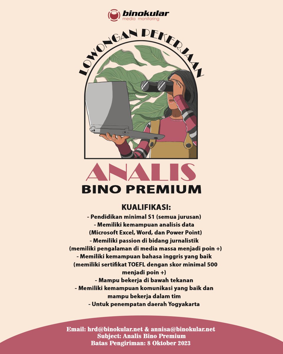 binokularid's tweet photo. Are you a data-savvy individual with strong data analysis skills, a passion for journalism, excellent English proficiency? Take the first step towards an exciting career and become part of our dynamic team! https://t.co/oSnWrPtUss