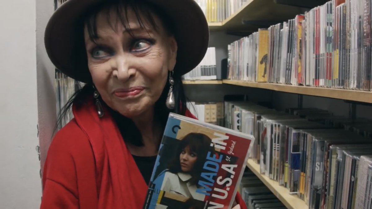mazzysstars's tweet photo. anna karina choosing her own movies in the criterion closet https://t.co/FTBpBUQug3