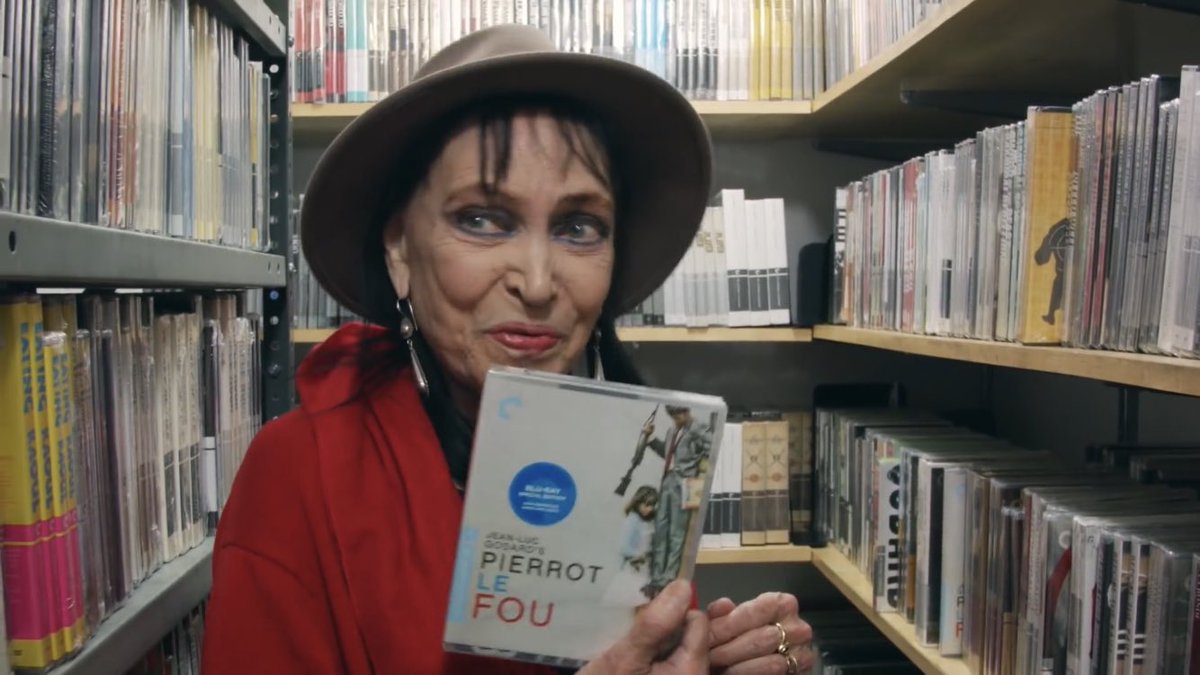 mazzysstars's tweet photo. anna karina choosing her own movies in the criterion closet https://t.co/FTBpBUQug3