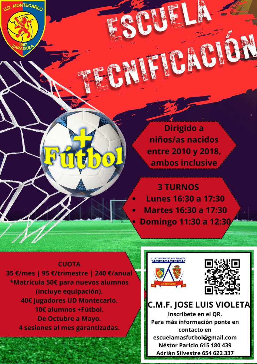 UDMontecarlo's tweet photo. 𝗧𝗘𝗖𝗡𝗜𝗙𝗜𝗖𝗔𝗖𝗜𝗢𝗡 +𝗙𝗨𝗧𝗕𝗢𝗟 ! ! !

⚽️ El domingo 1 de octubre (11:30) y lunes 2 de octubre (16:30) comienza la tecnificación anual de +FÚTBOL!!!

📝 Puedes apuntarte en:

https://t.co/AFKSMeXu7T https://t.co/Q6dFKIIaYa