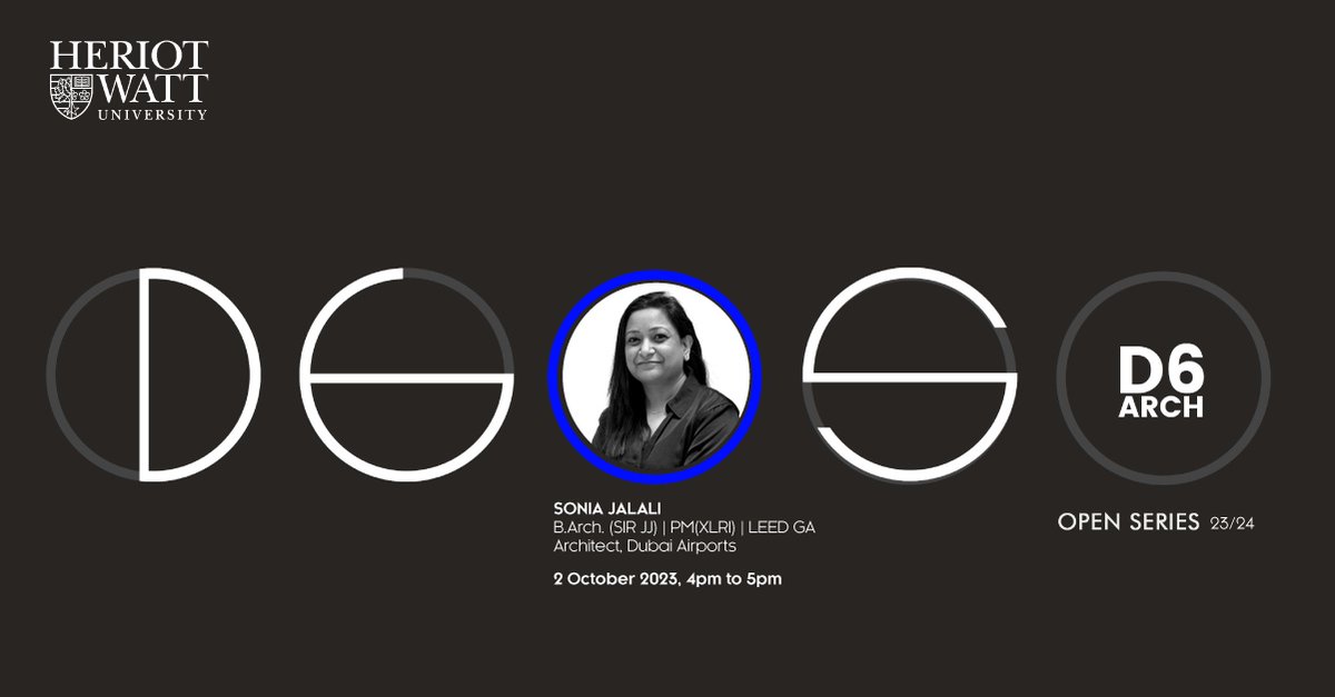 Heriot-Watt Alumni (@thewattclub) on Twitter photo The architecture team at <a href="/HWUDubai/">Heriot-Watt Dubai</a> invite you to the Open Series presentations for 2023/24. This is a great opportunity for you to hear from Architects, Designers and Academicians from the region and around the world!
To register, click here > bit.ly/3ZsxeeM The architecture team at <a href="/HWUDubai/">Heriot-Watt Dubai</a> invite you to the Open Series presentations for 2023/24. This is a great opportunity for you to hear from Architects, Designers and Academicians from the region and around the world!
To register, click here > bit.ly/3ZsxeeM