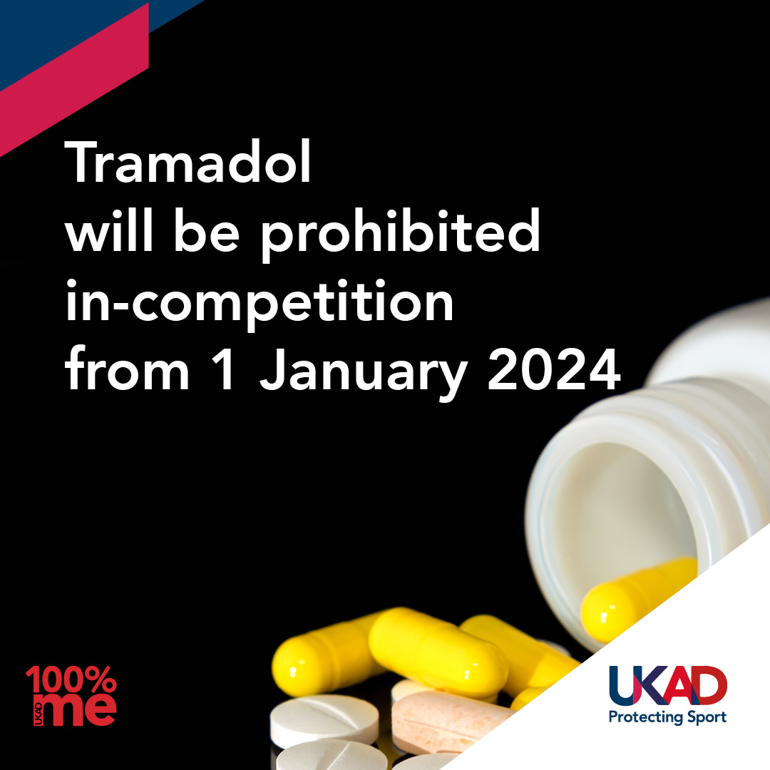🚨| Athlete reminder |🚨 

Tramadol will be included on the 2024 WADA Prohibited List, making the use of Tramadol banned in-competition from 1st January 2024.

For more information, click on the link below 👇
brnw.ch/21wCUgR

#Antidoping #CleanSports #Tramadol