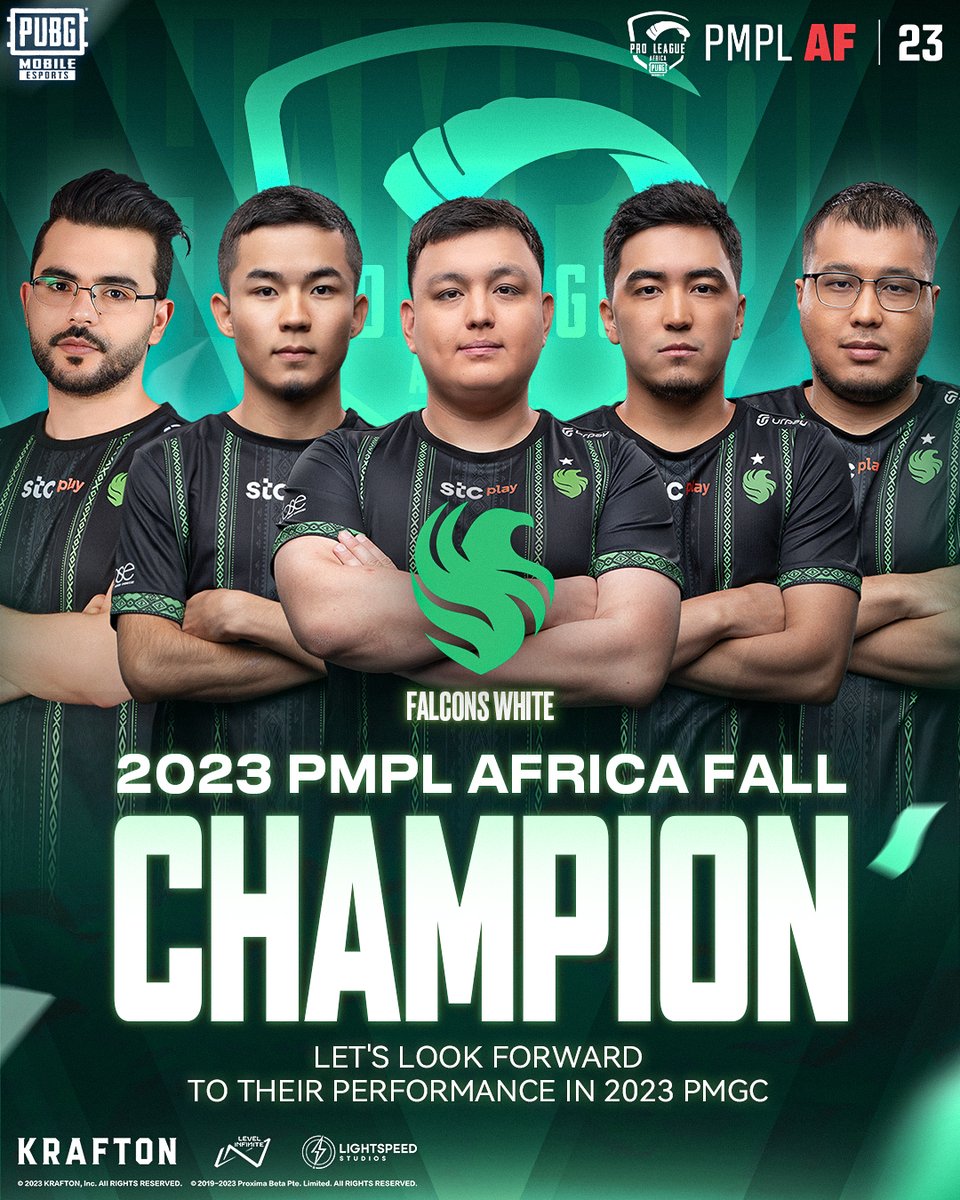 EsportsPUBGM's tweet photo. 🏆Congratulations to FALCONS WHITE for becoming the Champion of the 2023 PMPL AFRICA FALL! 👑
Let's look forward to their performance in 2023 PMGC!🎉
🔥Download PUBG MOBILE now: https://t.co/wQ82NEBjqh
#PUBGMOBILE #PUBGMESPORTS #PMPL #PMPLAFRICA https://t.co/WwCKMbcUqG