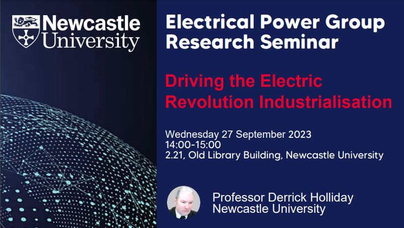 Join us this Wednesday for September’s Electrical Power Group Research Seminar with Professor Derrick Holliday. Discover the latest in DER-IC activities and how to make the most of the centre’s facilities, skills and industry connections 💡 @DER_IC_UK #FromNewcastle