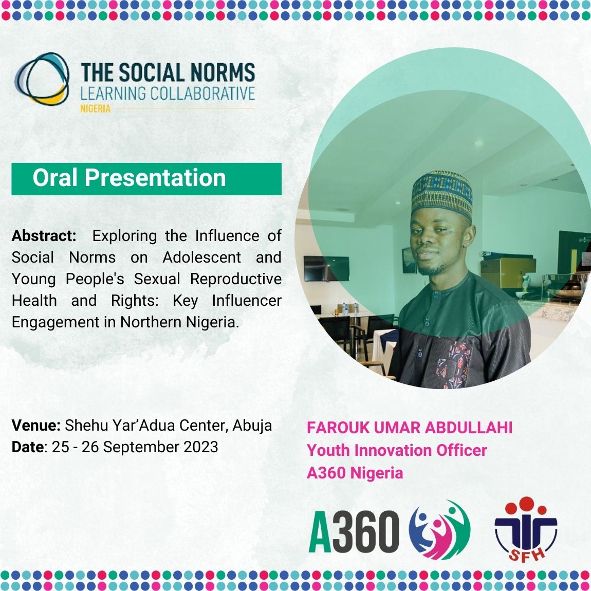 a360nigeria's tweet photo. Join @a360nigeria at #SNLC2023 in Abuja, hosted at the Shehu Musa Yar' Adua Center.
It's happening right now, and you won't want to miss this unique learning opportunity.
See you at the event, where knowledge meets innovation.
@SFHNigeria #A360 #SNLC2023 https://t.co/xyeZ7NVrFO