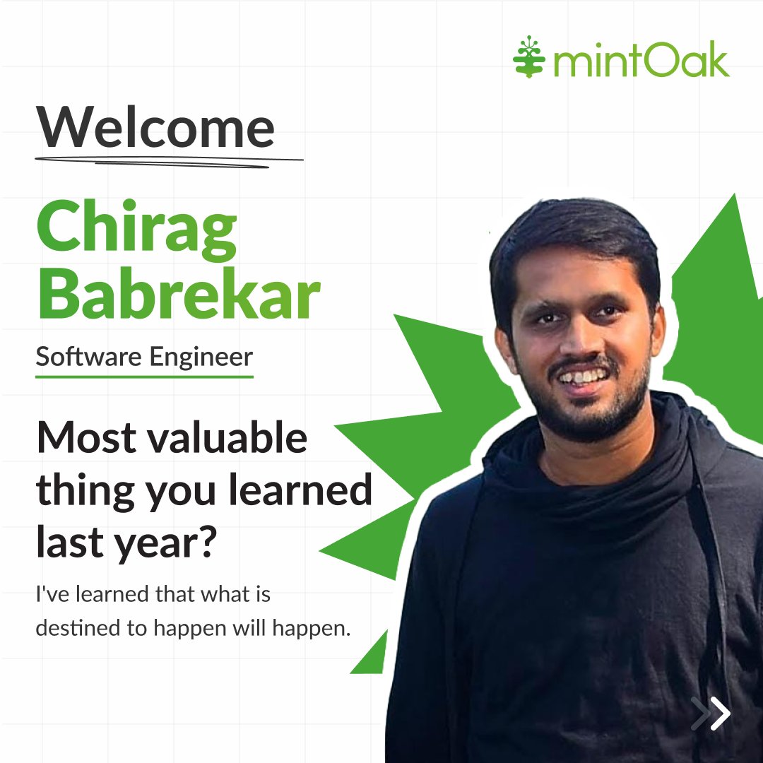📷 Meet the fresh faces joining our team - Jyoti Bisane &amp; Chirag Babrekar!

If you're interested in joining our team, visit mintoak.com/career

#MintingTheFuture #Mintoak #NewEmployee #WelcomeToTheFamily #HiringNow #EmployeeAdvocacy