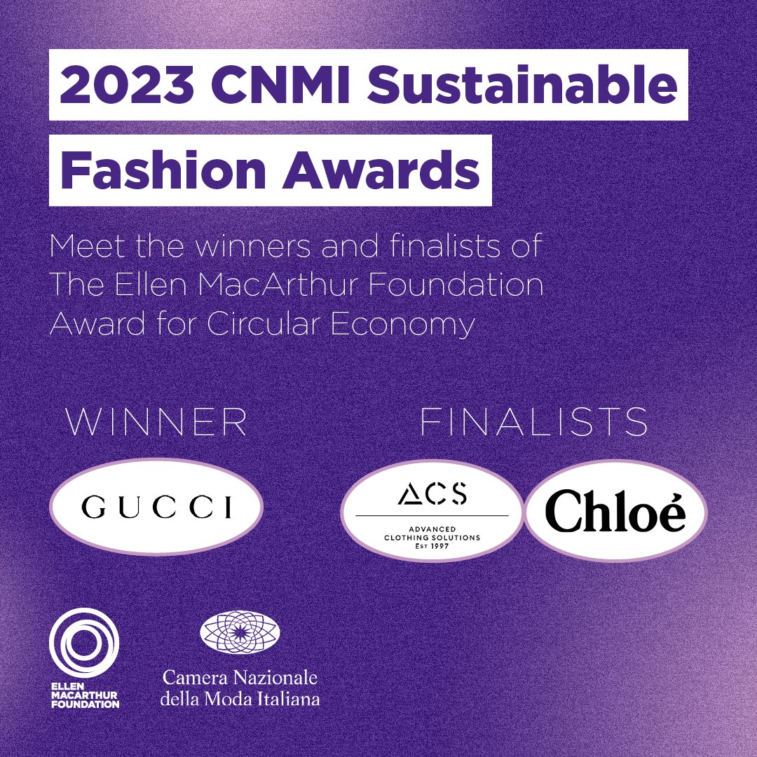 Our collaboration with @cameramoda on their 2023 #SFAwards places #circulardesign at the top of the luxury fashion agenda. We're excited to celebrate those applying #circulareconomy principles & driving an industry that's regenerative by design. Congratulations to the finalists.