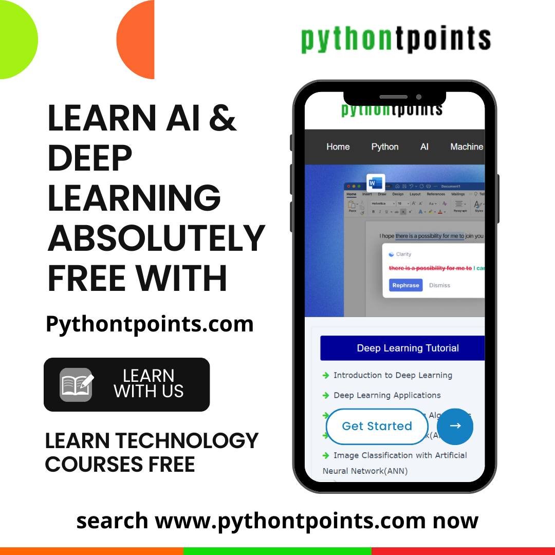 pythontpoint's tweet photo. Learn AI &amp; Deep Learning with https://t.co/XOEKuX9v6I absolutely FREE...
#learn #learning #learndaa #freetutorial #freejava #freetutorialflorpython #pythonfree #daanotes #daatutorial #learnc #tutorial #tutorialpoint #AI #MLusingc #machinelearning #aiandml #mldl #learndl https://t.co/NGQh59WeTG