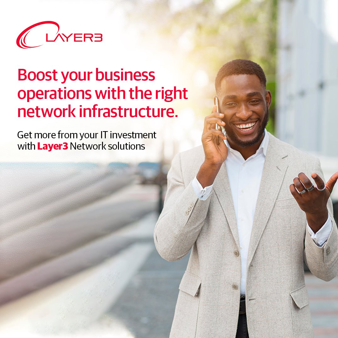 Layer3NIGERIA's tweet photo. 1/ In today's digital world, a reliable and secure network is essential for business success. 

Layer3's network solutions are designed to help businesses of all sizes improve their network performance, reliability, and security.

#Layer3 #Networksolutions #Networkoperations https://t.co/4qW2j4tj5w