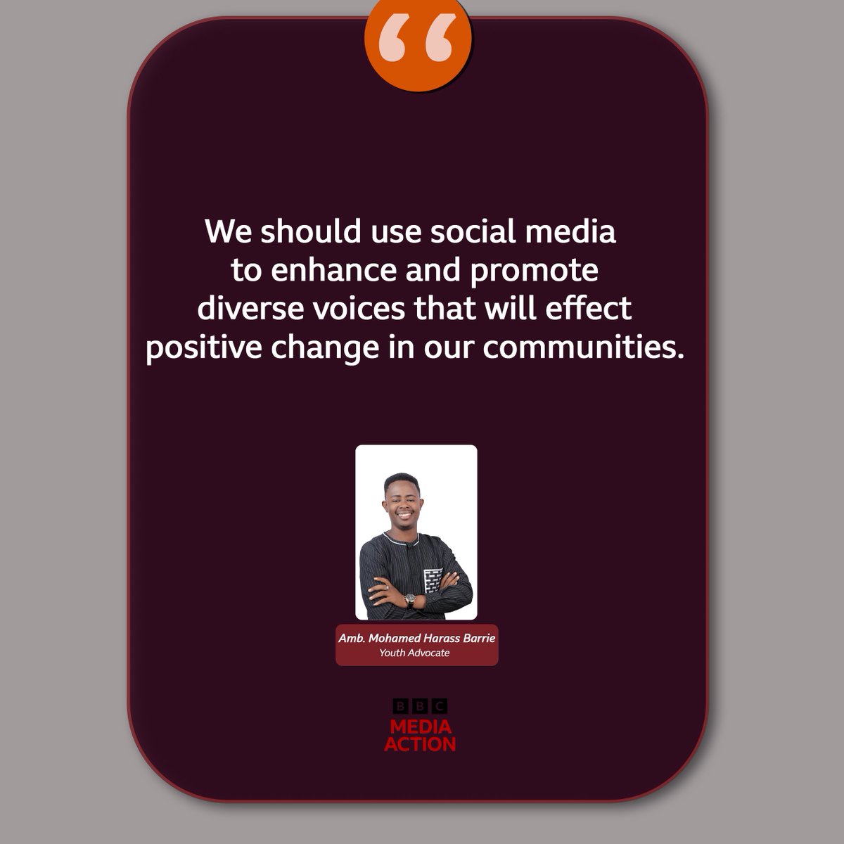 bbcmaSL's tweet image. How can young people use their influence and voice on social media for good? Here’s a quote from youth advocate @amb_harass 

What do you think? Tell us in the comments.

@UNDPSierraLeone