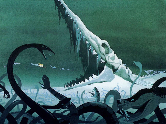 Traditional concept art from The Little Mermaid (Disney, 1989) 