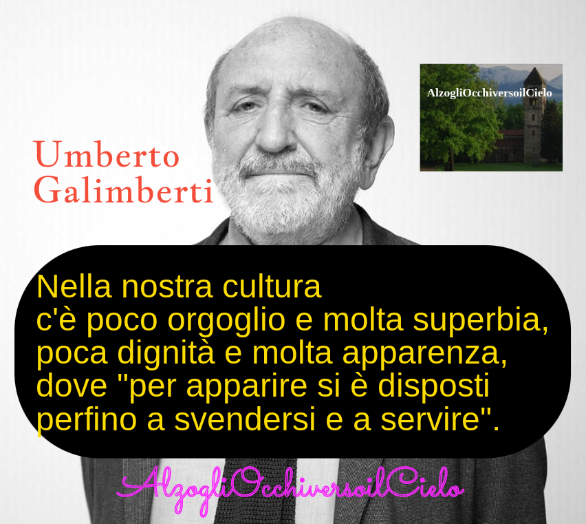 AlzogliOcchi's tweet photo. Nella nostra cultura c'è poco orgoglio e molta superbia, poca dignità e molta apparenza, dove "per apparire si è disposti perfino a svendersi e a servire"
#25settembre #25set #umbertogalimberti #frase #frases #frasedelgiorno #pensieri #quotes #quote #pensierodelgiorno #pensiero https://t.co/akaLRJPIMf