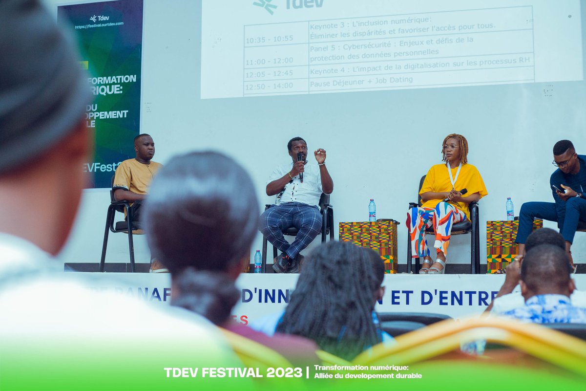 tdevorg's tweet photo. #Throwback sur le #TDEVFestival2023 !
La journée du 26 a bien débuté avec le panel data & IA au service du développement durable des entreprises animé par @yvette_gbedevi, Maurice Teko et @petitdekpe modéré par @BruceOctave
#TDEVFest23 #Tdev #Tech #TechEvent https://t.co/MHDWy3zd2J