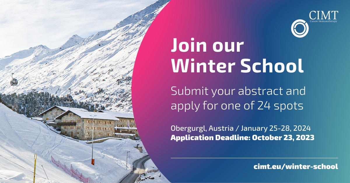 Early-career cancer immunologists: Learn and connect with peers and scientific leaders in an extraordinary retreat setting in the Austrian Alps, January 25-28, 2024. Apply by October 23, 2023.
cimt.eu/winter-school