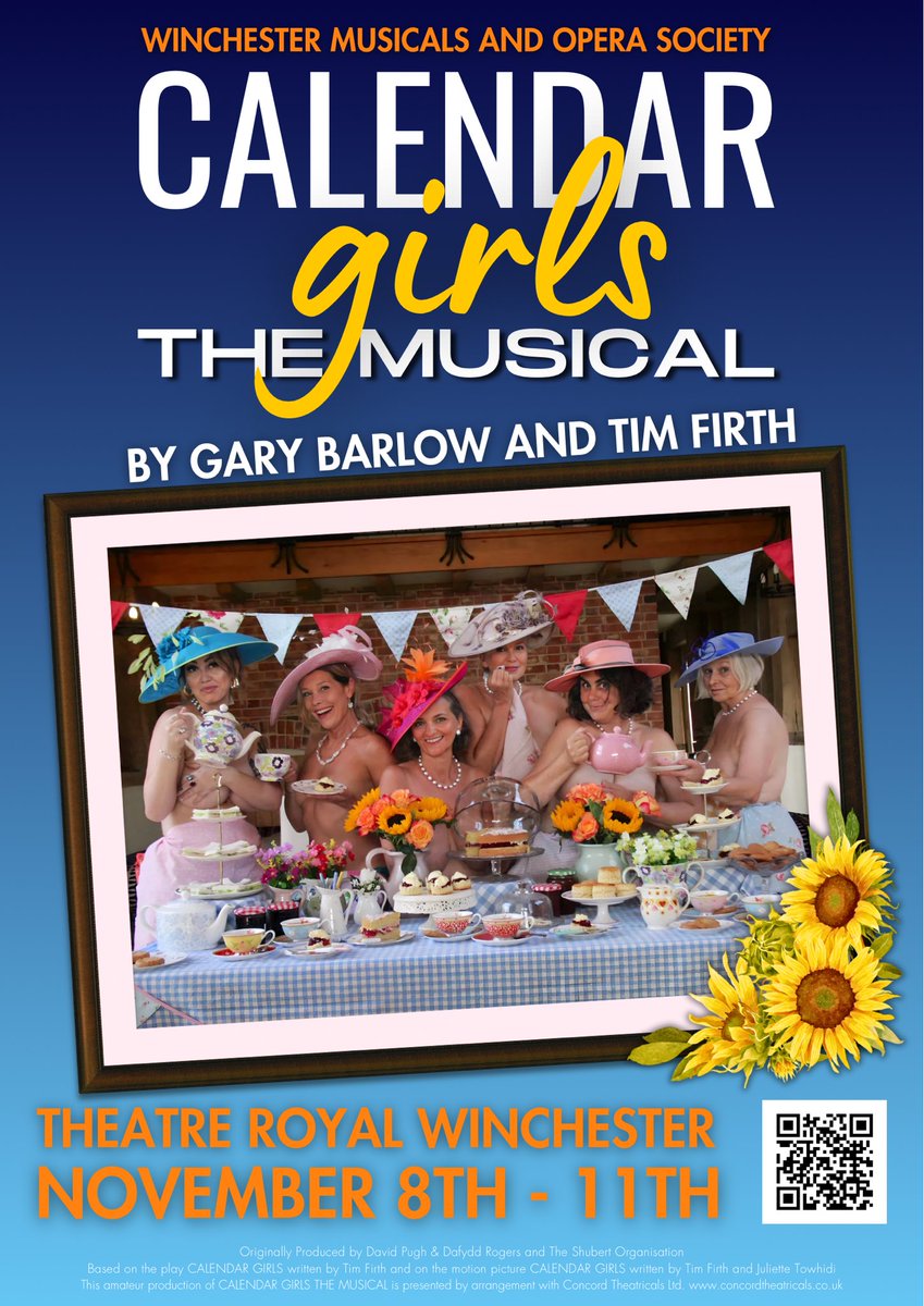 HERE COME THE GIRLS! 🌻☀️

We are thrilled to reveal our poster for our production of #CalendarGirls, taking place from the 8th - 11th November 🎶 at the @theatreroyalwinch ✨

Get your tickets here 🎟️ theatreroyalwinchester.co.uk/whats-on/calen…

#Winchester #WhatsUpWinchester #WhatsOnWinchester
