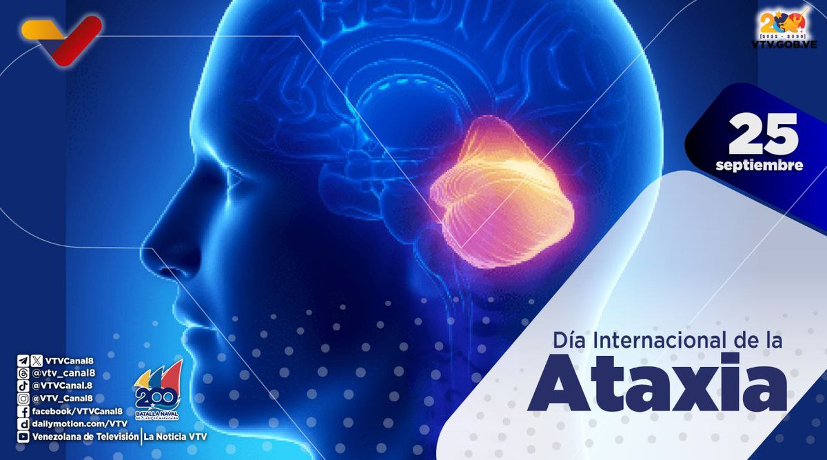 #EFEMÉRIDE🗓️| Con el objetivo de concienciar a la población sobre esta enfermedad, cada #25Sep se celebra el Día Internacional de la Ataxia.

Trastorno que se caracteriza por una disminución en la capacidad de las personas en coordinar los movimientos.

#ElBetaEsLaPazConMaduro