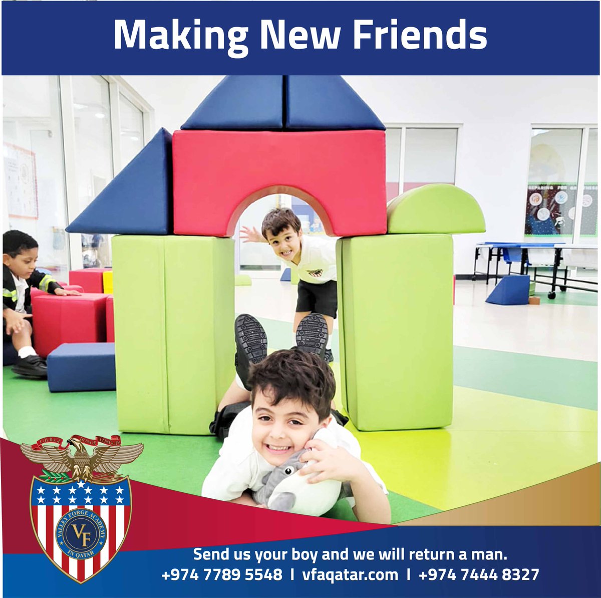vfaqatar's tweet photo. Social and Emotional Development: Our new stuffed friend will encourage social interaction and cooperation among the children. They will have the opportunity to share, take turns, and engage in imaginative play, fostering essential social and emotional skills. #americancurriculum https://t.co/hk0cQVos4t