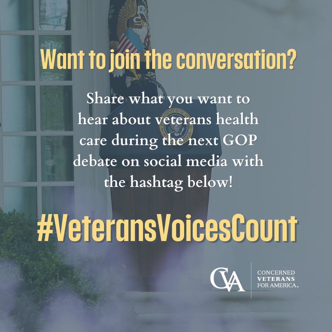ConcernedVets's tweet image. Do you have something to say? We want to hear it! 

Use our hashtag to tell us what you want to hear from the Presidential candidates at the debate on Wednesday night. #VeteransVoicesCount