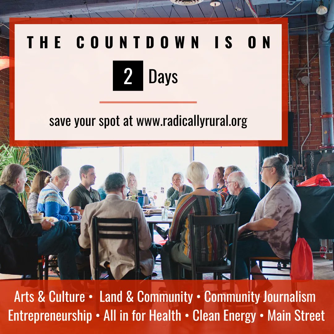 RadicallyRural's tweet photo. Just 2 days until Radically Rural! We can't wait to host you in Keene, NH!
#RadicallyRural #RuralSummit #RuralInnovation https://t.co/wqpFGfDnoQ