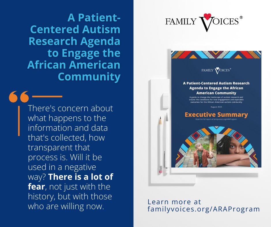 What stops African American #autistic individuals and families from getting involved in #AutismResearch? Find out what we learned in our report, “A Patient-Centered Autism Research Agenda to Engage the African American Community.' familyvoices.org/ARAProgram/Res… @PCORI