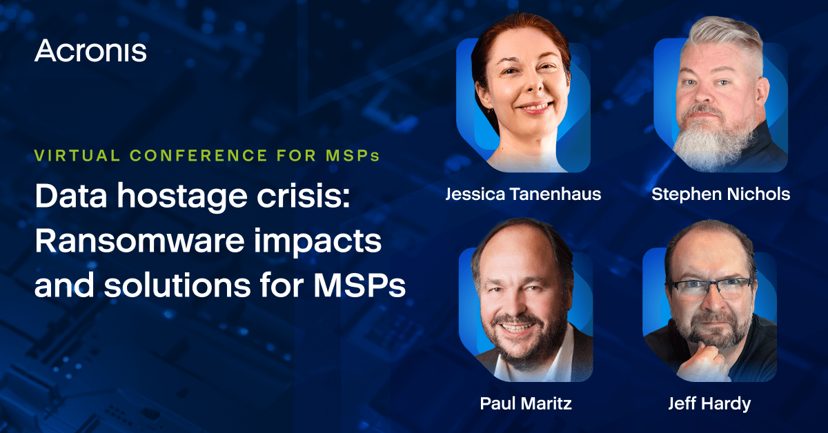 Acronis's tweet photo. 👋If ransomware is on your radar, then this week of webinars is for you!

Learn about how #MSPs are cyber protecting client data and winning against ransomware. Register below:

AMERICAS – Sept. 26➡️:
https://t.co/VYK18xtMab   
EMEA – Sept. 28➡️: 
https://t.co/lwAwtbukgy https://t.co/kDvXMgi8r5
