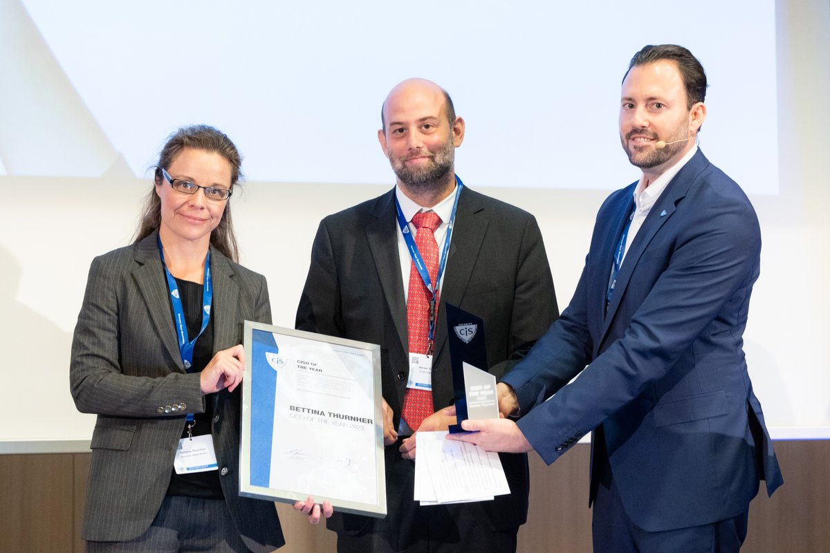 InformationCis's tweet photo. 🔹CISO of the Year: Dr. Bettina Thurnher 🔹
Herzlichen Glückwunsch! Bettina Thurnher, Information Security Responsible bei der Gebrüder Weiss GmbH, implementierte neben einem ISMS auch ein Data Protection Managementsystem und IT-Notfallmanagement im Betrieb. https://t.co/xCYtR8bC2N