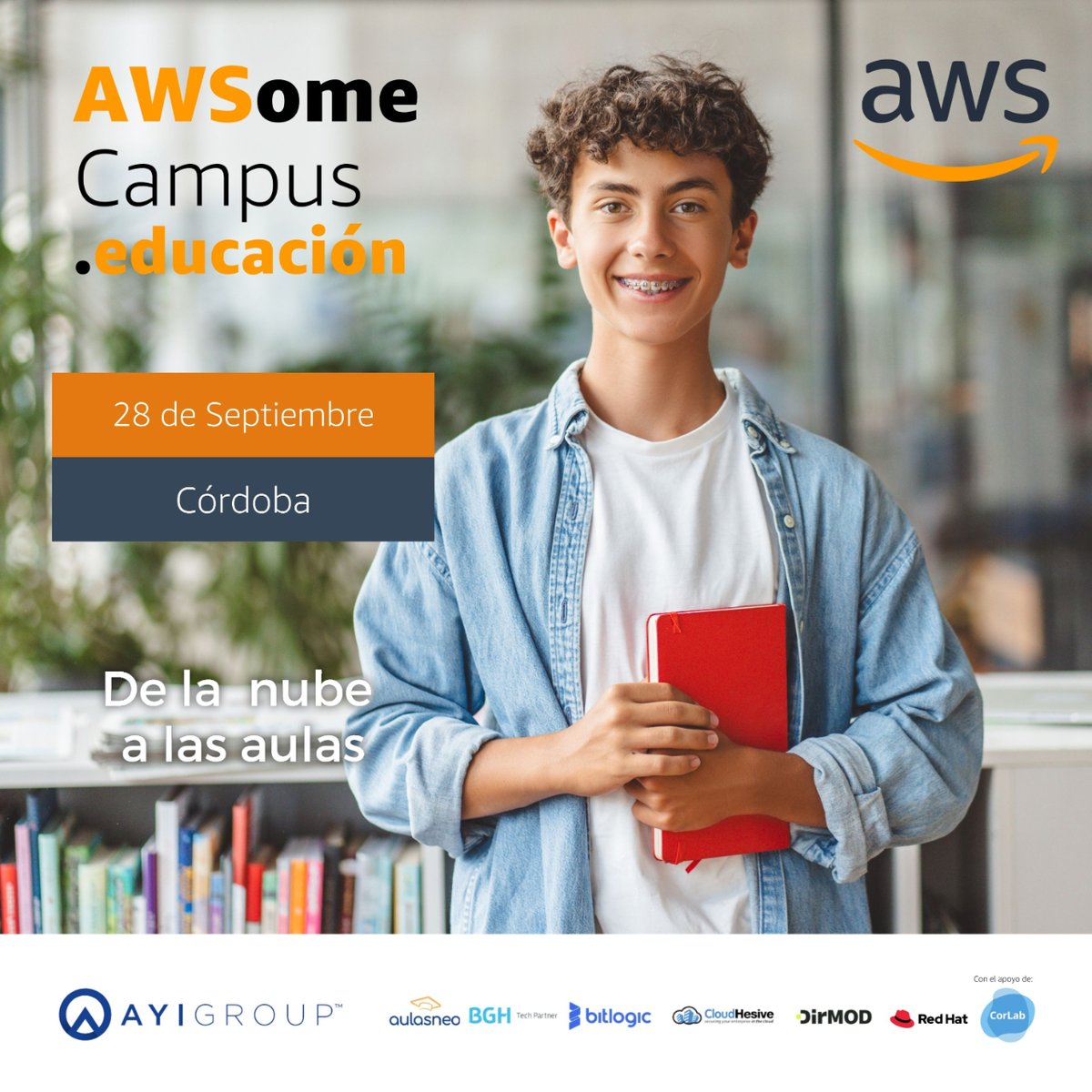 Falta cada vez menos ¡AWSome Campus en Córdoba!

Junto a #AWS los invitamos a participar de este evento para instituciones educativas.

¡No te lo pierdas! Registrate aquí: bit.ly/3sOts2X 👩🎓🚀

#AWSomeCampus #EducaciónTecnológica #TransformaciónEducativa
