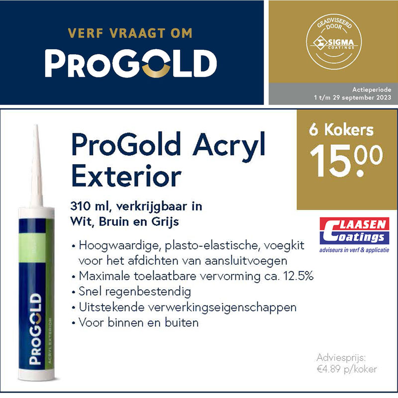 ClaasenCoatings's tweet photo. De ProGold actiekrant van september staat vol met mooie acties. Bekijk de gehele actiekrant hier 👉https://t.co/UCMLZct7xw
#actie #progold #vakman #schilder https://t.co/yiEu6XDr8L