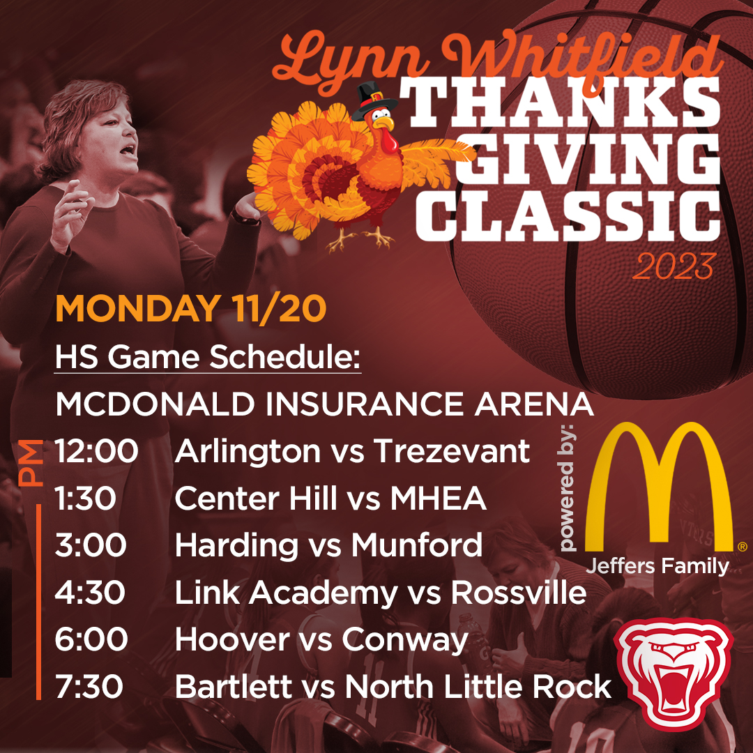 HoopGirlsBHS's tweet photo. OFFICIAL RELEASE: Check out the schedule for the Inaugural Lynn Whitfield Thanksgiving Classic powered by McDonald's. https://t.co/TJKq8IV6gV