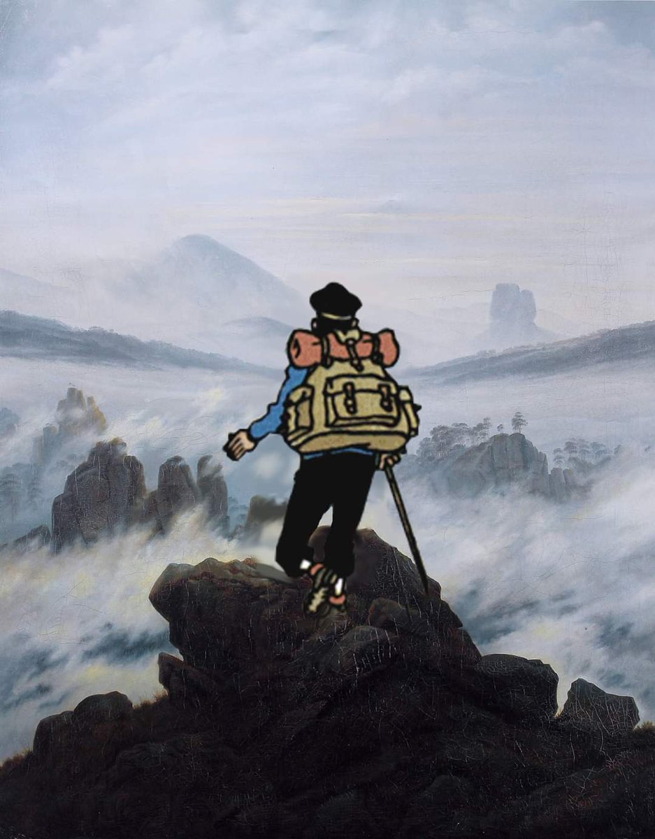 tintinades's tweet photo. Le Voyageur contemplant une mer de nuages, Caspar David Friedrich, 1818 https://t.co/OU3JnHZKUo