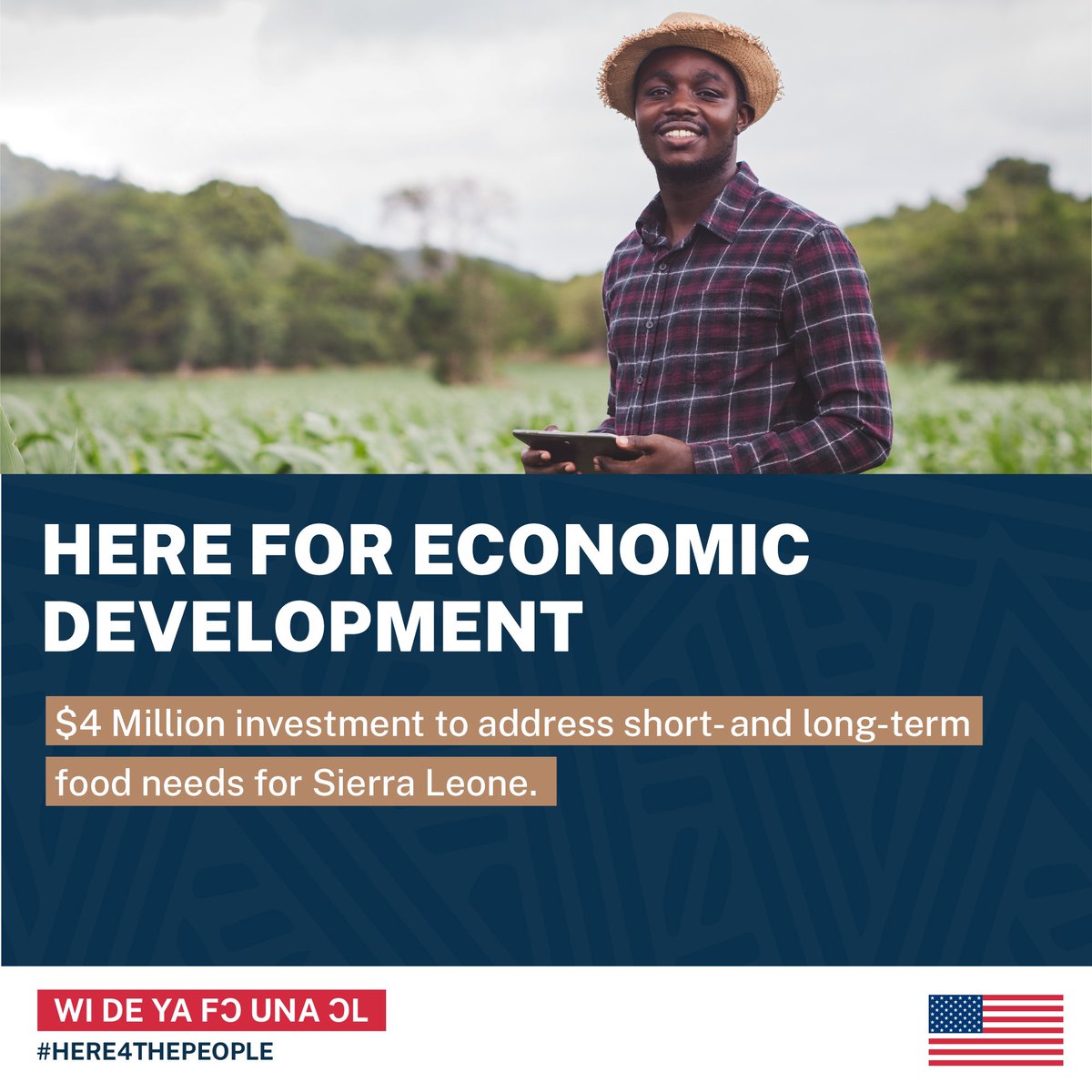 asmaakjames's tweet photo. The United States is here for Economic Development.

$4 million investment to address short- and long-term food needs for Sierra Leone 🇸🇱 
 
WE DAE YA FOR UNA
 
#HERE4THEPEOPLE @USEmbFreetown https://t.co/GRZxmLqHqo