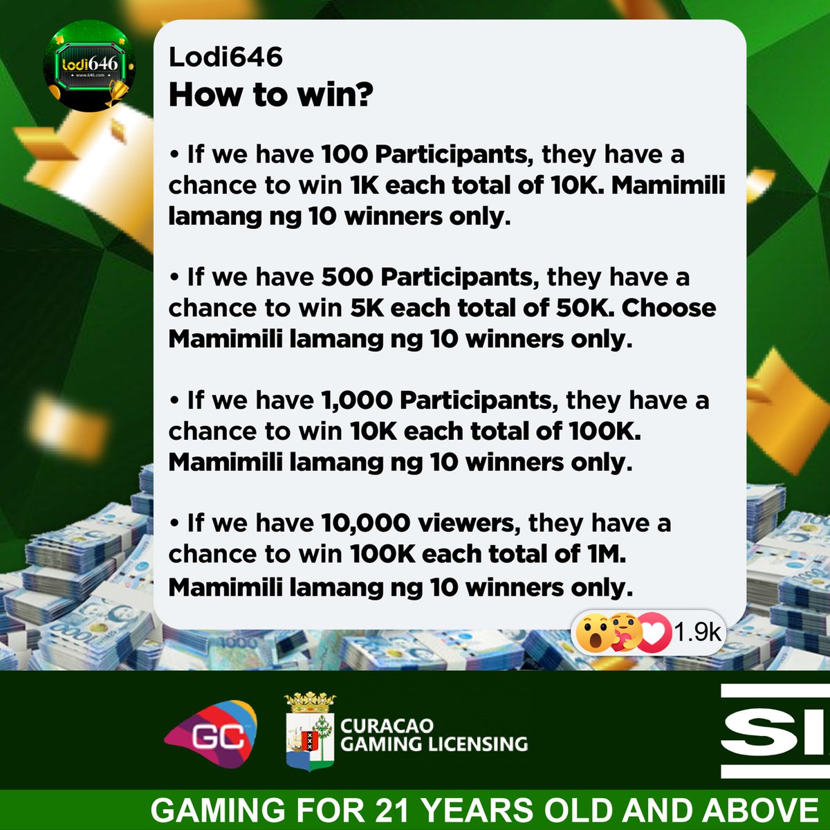 SukiBet's tweet photo. 5 DAYS TO GO na lang mga ka-lodi 🔥

May chance ka pang humabol sa ating LODI ANNIVERSARY GIFT 🎁

Do the conditions para maging qualified at makakuha ng up to 100k 💸💸 https://t.co/762JnbFl6P