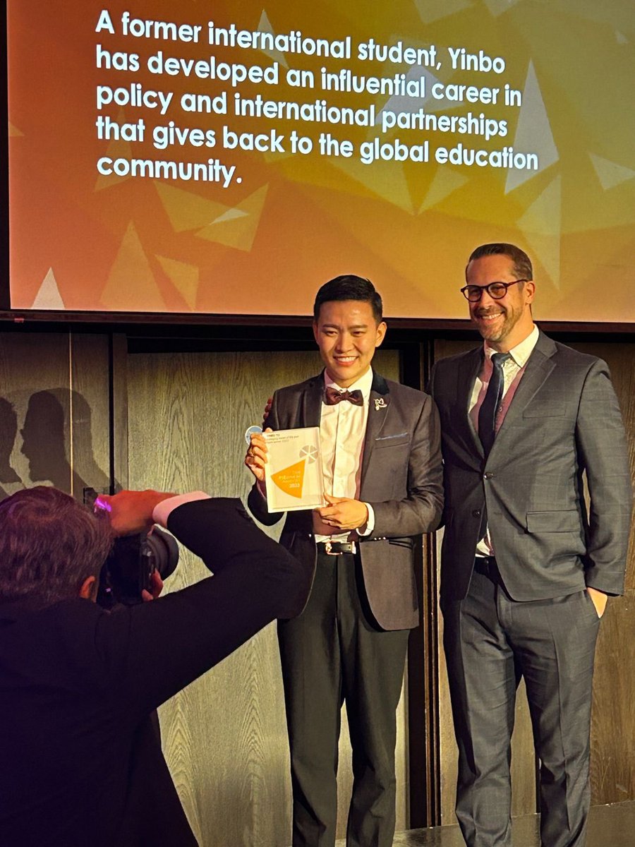 Yinbo Yu (@yinbo_yu) on Twitter photo What an amazing evening at #PIEoneers23 🎉
Thrilled for <a href="/UKCISA/">UK Council for International Student Affairs</a> & <a href="/UUKIntl/">Universities UK International</a> to be the joint winners for the ‘Membership Organisation of the Year’, and personally beyond honoured to be awarded for ‘Emerging Leader of the Year’ alongside @ElliottKeele 👏🏻 What an amazing evening at #PIEoneers23 🎉
Thrilled for <a href="/UKCISA/">UK Council for International Student Affairs</a> & <a href="/UUKIntl/">Universities UK International</a> to be the joint winners for the ‘Membership Organisation of the Year’, and personally beyond honoured to be awarded for ‘Emerging Leader of the Year’ alongside @ElliottKeele 👏🏻