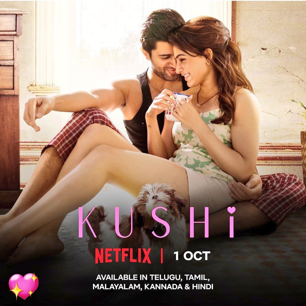#kushi movie... waiting on oct 1st #favoritemovie #Netflix #SamanthaRuthPrabhu ❤️❤️❤️#Samantha #VijayDeverakonda #rowdy 💯@Samanthaprabhu2 @TheDeverakonda 🩷🩷🩷🩷🩷🩷