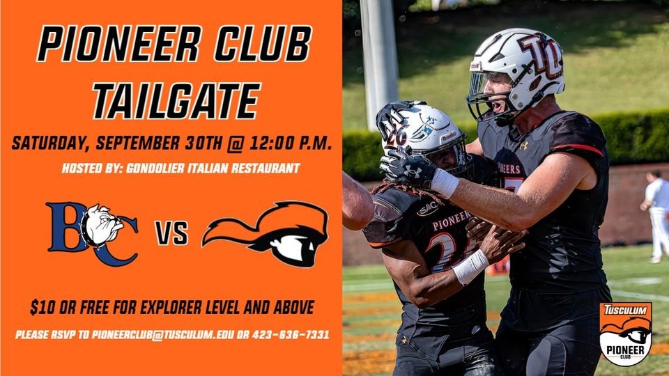 Good morning, Pioneer Nation! Thank you all for coming out to the home opener win over Catawba! The Pioneers are back at home this weekend, so make sure to RSVP for the Pioneer Club tailgate!
