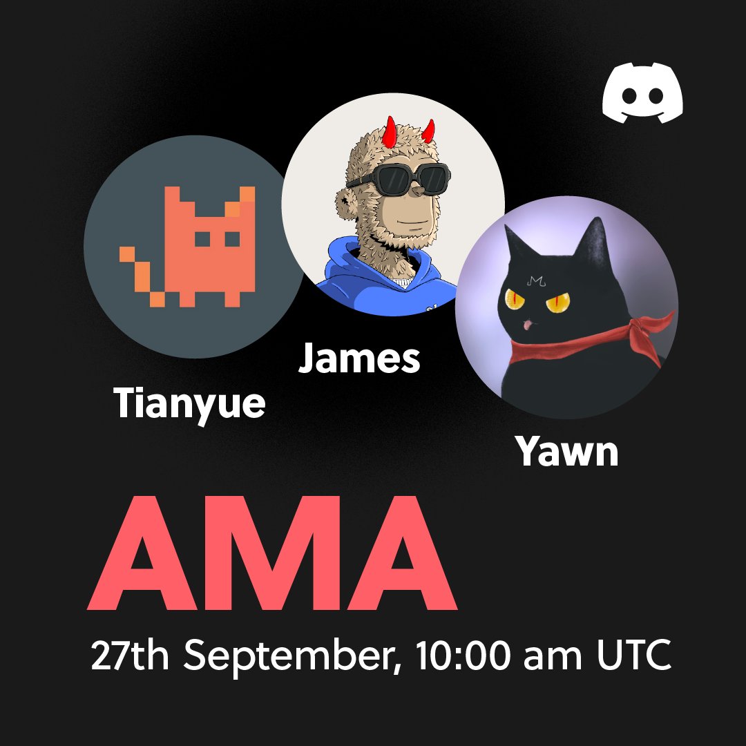 MOOAR September Town Hall 🔥

Get ready for the #MOOAR September Town Hall with <a href="/yawn_rong/">Yawn Rong</a>, <a href="/tiann_wong/">Tiann</a>, and <a href="/jameswerk/">James</a> ⭐️

On this occasion, we're giving away 1 animated #STEPN x #DripHaus OG Sneaker. To enter:
🧡 Like, RT, and Comment
😽 Follow @MOOAROfficial
👾 Join us on