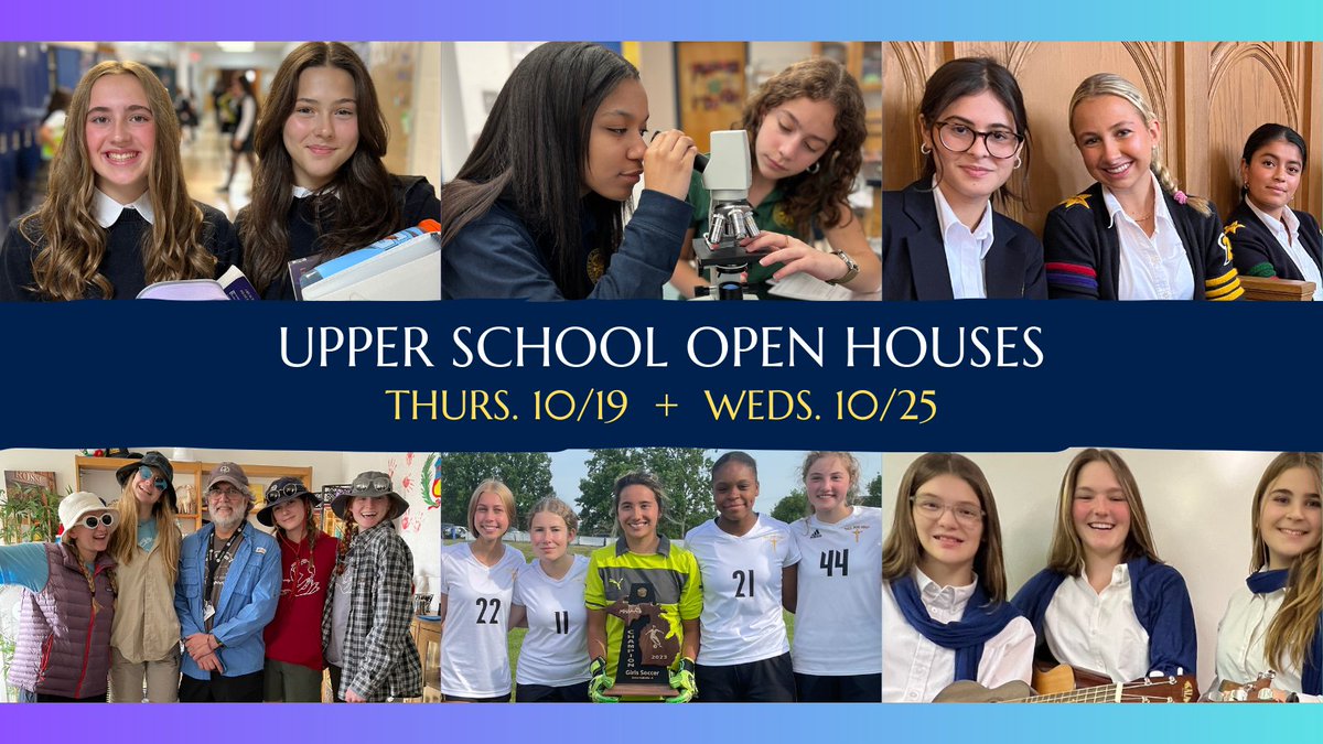 COME VISIT! 💙 💛

Academy of the Sacred Heart is gearing up for our Fall Open Houses, and first up is Upper School for Girls (Grades 9-12) with two opportunities:

✔️ Thurs. 10/19, 9:00-10:00 a.m.
✔️Weds. 10/25, 6:00-7:30 p.m.

Register: ashmi.org/open