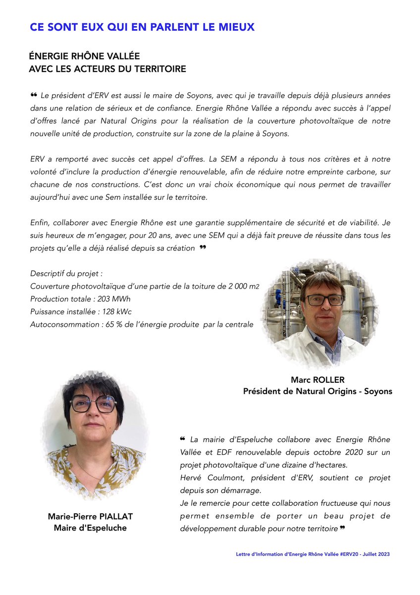 Paroles aux partenaires de notre #SEM avec qui nous portons de beaux projets pour le #territoire <a href="/HCoulmont/">HERVE COULMONT</a> #Drôme #Ardèche #photovoltaïque 🌞