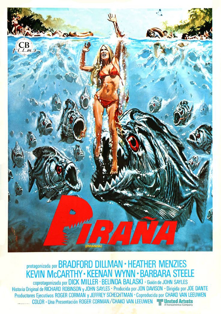 Spanish movie poster for #Piranha (1978 - Dir. #JoeDante) #BradfordDillman #KevinMcCarthy #BarbaraSteele