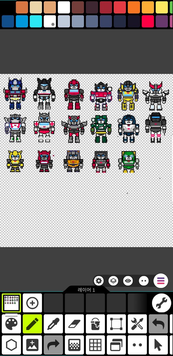 sdhyuno's tweet photo. 일단 초창기 G1 멤버는 전부완성!!!
하지만 아직 다이노봇과 제트파이어가남앗다...
#pixelart #ドット絵 #픽셀아트 #트랜스포머 #Transformers #トランスフォーマー #Transformersg1 #autobot #오토봇 #サイバトロン https://t.co/VfbCPUJkXC