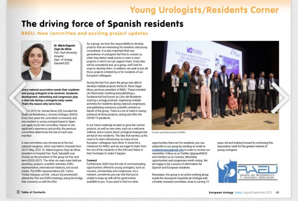 We are on @Uroweb UrologyToday! Our president @MEugeniaZegri gets the exposure our project needs! Get involved and move forward with urology residents and young Spanish urologists! ➡️💫💦