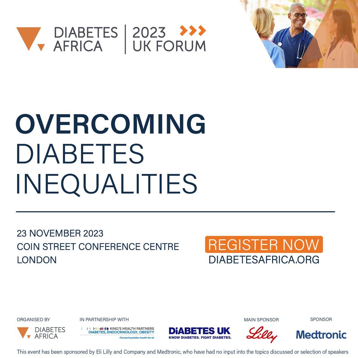 DUK_research's tweet photo. We're delighted to be partnering with @diabetes_africa to host the Overcoming #Diabetes Inequalities event. It’s an opportunity for HCPs, policymakers, researchers, and NHS commissioners to meet each other, and take stock of the activities happening around the UK. https://t.co/c9fEwZntFq
