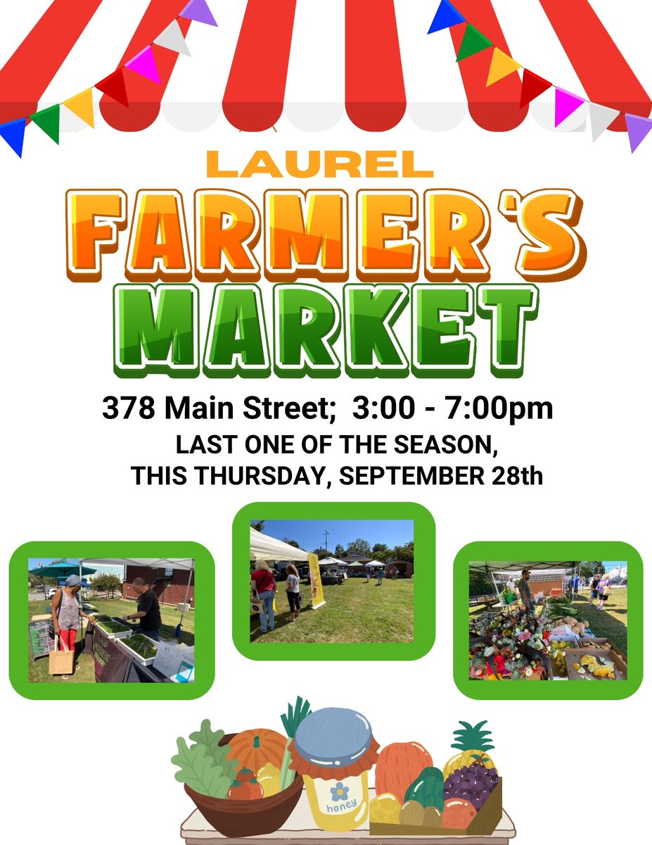 lrlmarketonmain's tweet image. #DONTMISSOUT! It&apos;s the LAST day for the Farmer&apos;s Market at the Laurel Quill Lot this week, 9/28, 3-7p, 378 Main Street! Our vendors are looking forward to seeing you &amp;amp; we&apos;ll have music from Mike Walls! Stop by one last time OR for the first time! #ShopSmallShopLocal
